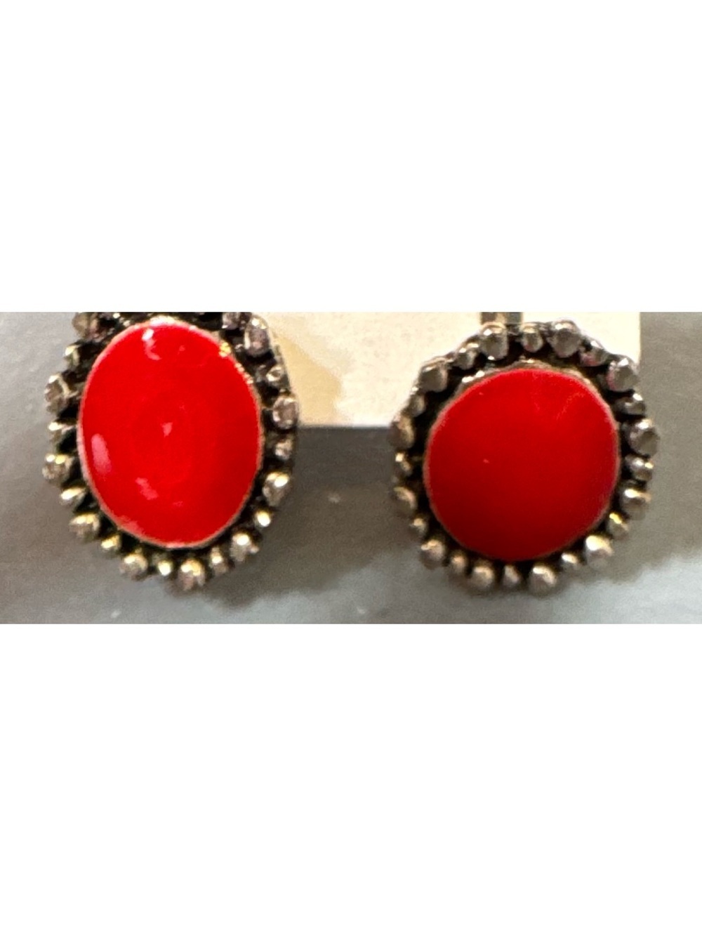 Classic Red Round Halo Stud Earrings - Women Jewelry vintage style